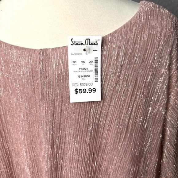 SLNY Women's Dusty Blossom Rose Tiered Sz 16 Short Sleeve Knee Length Dress NWT - Picture 7 of 13